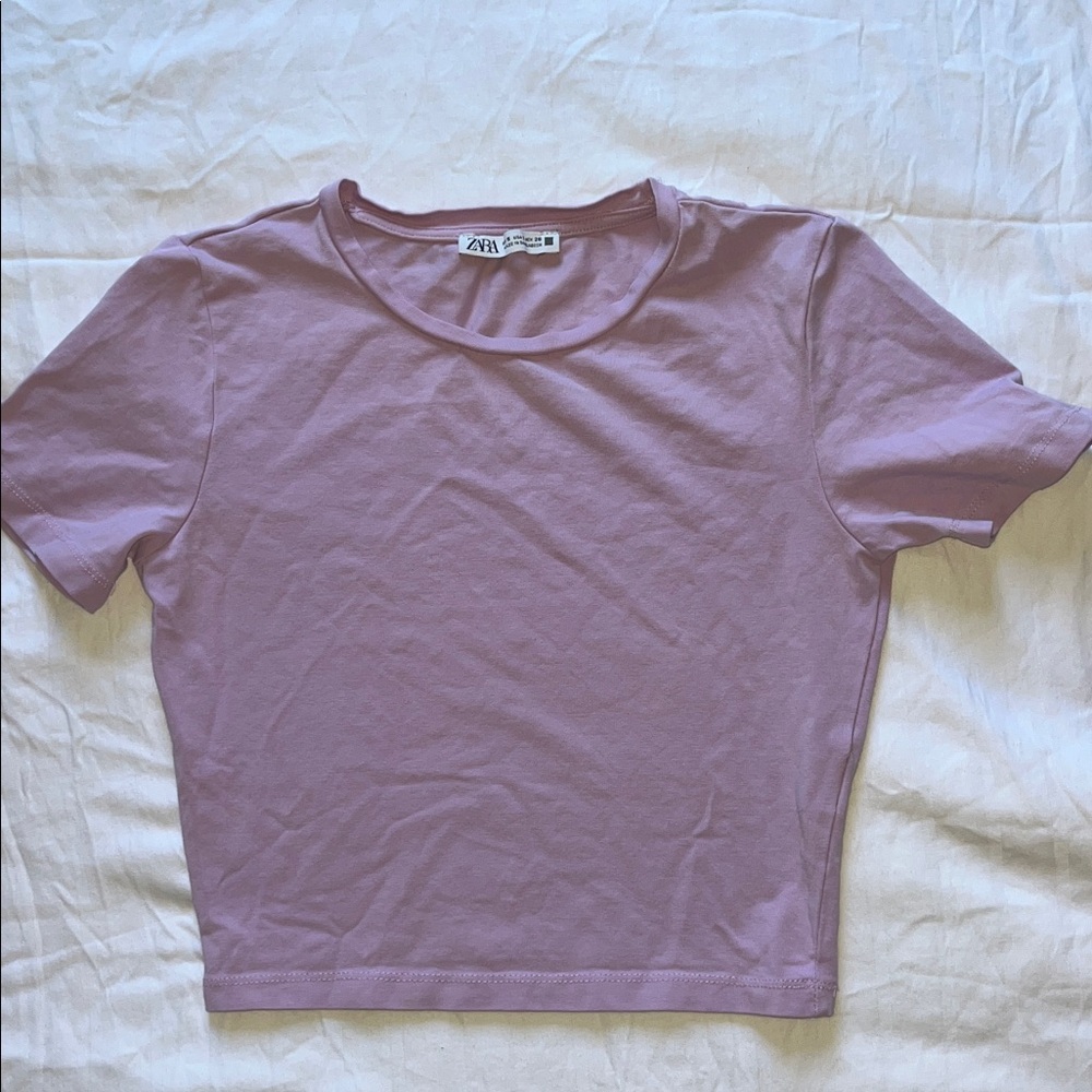 Zara Women's Dusty Pink Crop Top